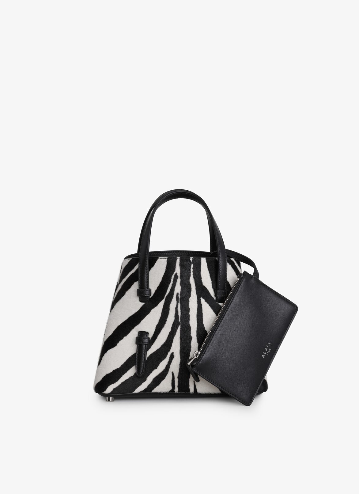 MINA 20 BAG IN ZEBRA PRINT ON HAIRY CALFSKIN ALAÏA BLACK MINA 20 BAG IN ZEBRA PRINT ON HAIRY CALFSKIN